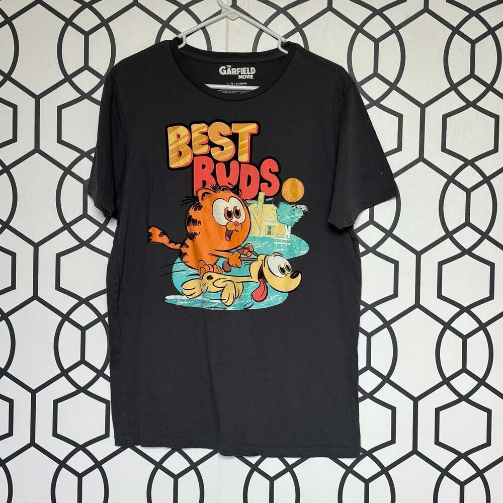 The Garfield Movie Best Buds Garfield & Odie Graphic T-Shirt Size Large